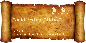 Martinovich Miklós névjegykártya