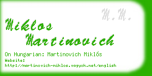 miklos martinovich business card